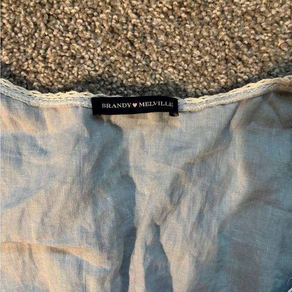 Brandy Melville Sky Blue Top with Button Detail - Picture 2 of 2